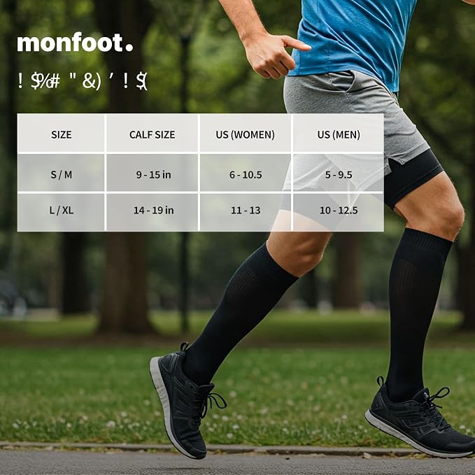MONFOOT Men's/Women's 3Pairs Compression Socks 15-20mmHg Better Circulation | Support socks with graduated compression, a non-slip cuff, and moisture-wicking control for nurses, athletes, travelers - Image 2