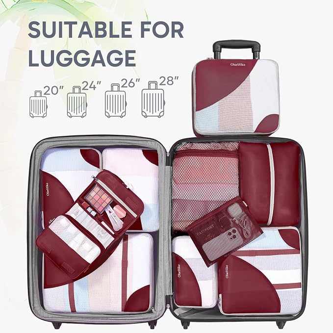 OlarHike 10 Set Packing Cubes for Travel,Gifts for Women Mom,Anti-Tearing Suitcase Organizer,with Over 1000 pcs Mesh Holes,Vacation Essentials & Accessories for Cruise Ship - Image 7