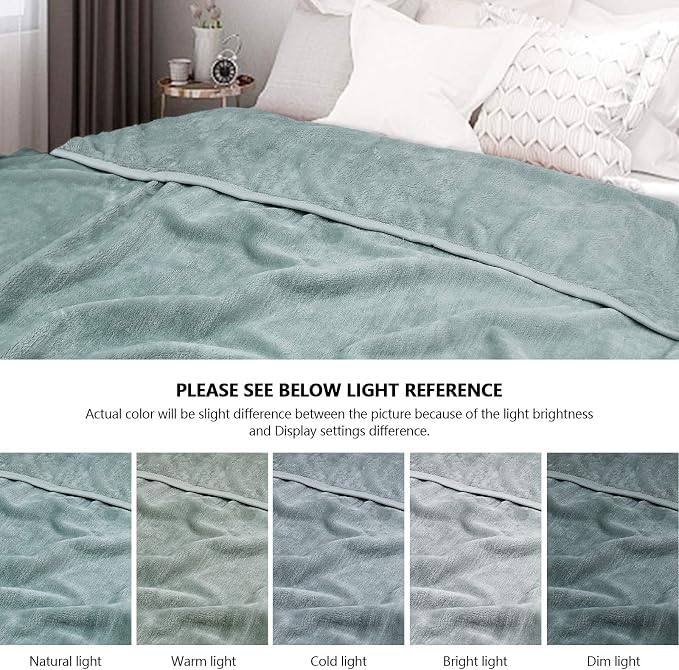 EIUE Comfortable Flannel Fleece Blanket Set,Ultra Soft Full Body Nap Blanket Quilt for Home & Travel,Wedding Favors Gift for Family Couple(2 Packs,60x80) - Image 6