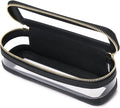 Pinkmik Makeup Brush Case, Black | Clear Travel Cosmetic & Toiletry Bag, With Zipper, Small Purse Organizer, Car Essential Bag for Women by Pinkmik