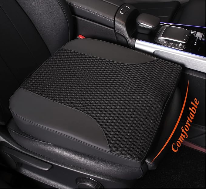 kingphenix Memory Foam Car Seat Cushion for Driving Comfort and Office Use | Coccyx & Lower Back Pressure Relief, Non-Slip 4D Mesh Seat Cushion for Cars, Trucks, SUVs, Long Drives & Office Chairs, Black by kingphenix
