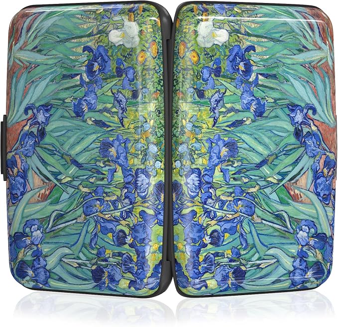 Rimilak Aluminuml Credit Card Holder,Blue Flower | Mini Credit Card Wallet RFID Blocking Slim Metal Hard Case for Women Men - Image 5