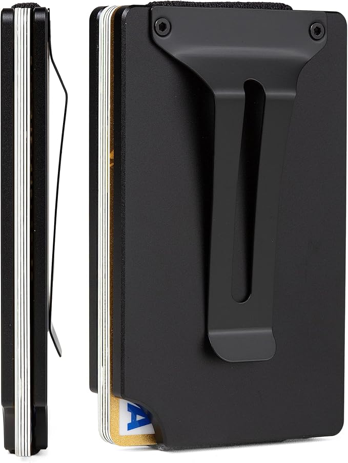 Slim Wallet for Men,RFID Blocking Minimalist Metal Wallet, Money Clip/Cash Holder, Front Pocket Aluminum Credit Card Holder, Ideal Gift for Men,Redline-American USA Flag - Image 5