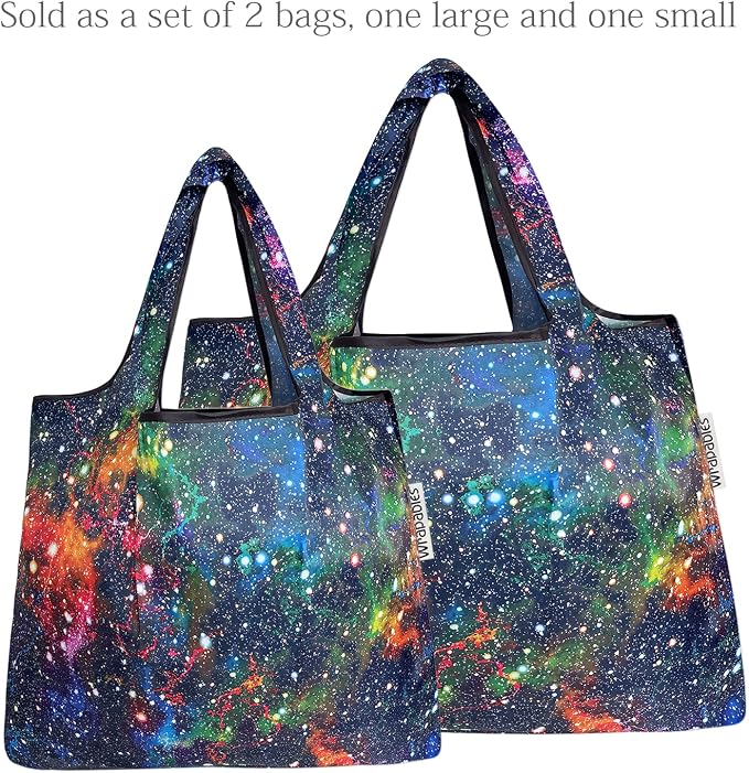 allydrew Large Foldable Tote Nylon Reusable Grocery Bags - Image 4