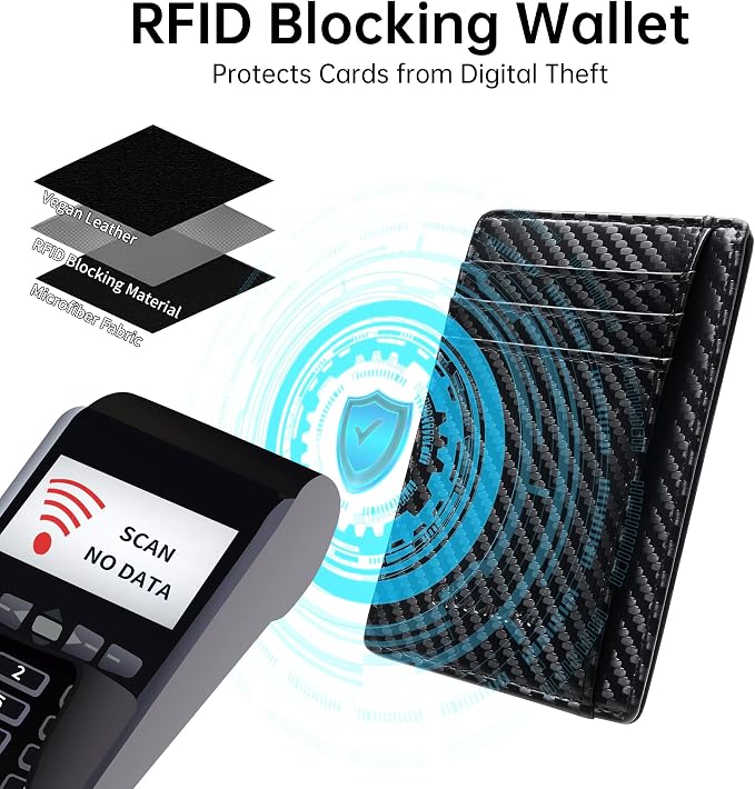 Chelmon Slim Wallet for Men, Minimalist Front Pocket RFID Blocking Credit Card Holder - Image 4