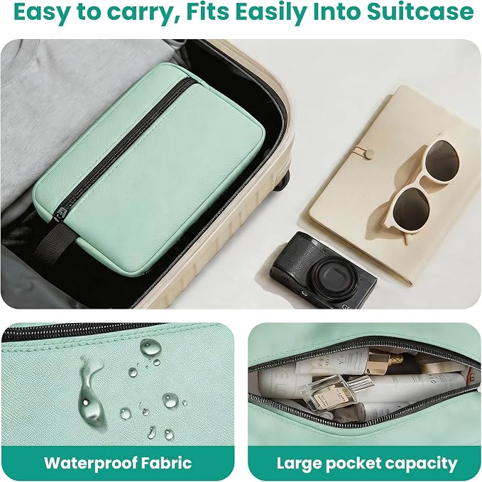 Travel Toiletry bag for Women and Men,Small Cosmetic Bag Hanging Lightweight Makeup Bag Small Tool Bag Travel Organizer accessories for Women Men - Avocado Green - Image 6