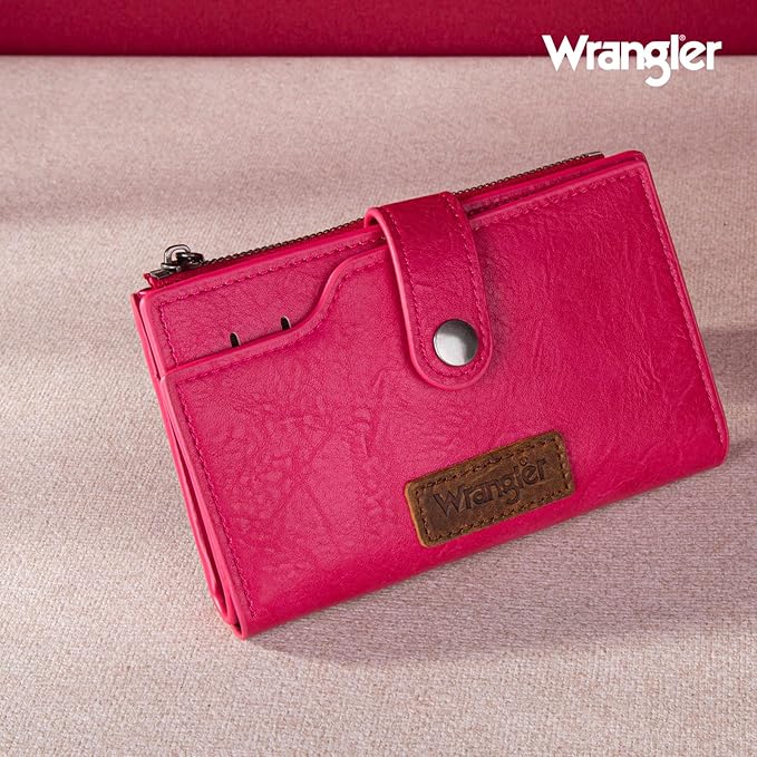 Wrangler Wallet for Women Bifold Card Holder with Zipper and ID Window - Image 6