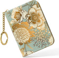 Nipichsha Women's Small RFID Blocking Credit Card Wallet, Blooming Flowers, Leather, Slim and Compact, 4.33 x 3.15 in | Leather Card Holder Wallet, Credit Card Wallet Organizer, Business Card Case with Zipper & Keychain, 12-Slot Compartment by Nipichsha