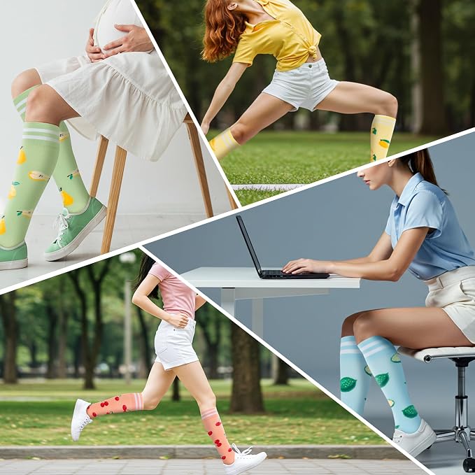 fenglaoda Compression Socks for Women Men Support Circulation 6 Pairs Socks For Nurse, Travel, Flight - Image 6