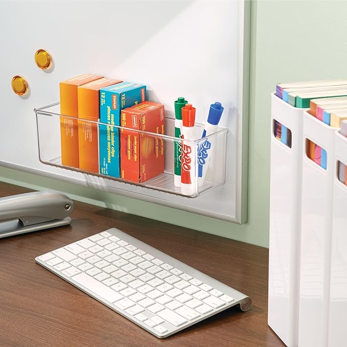 iDesign Adhesive Organizer Bin, Set of 4, Clear | Damage-Free Hanging, For Kitchen, Bathroom, or Office - Image 4