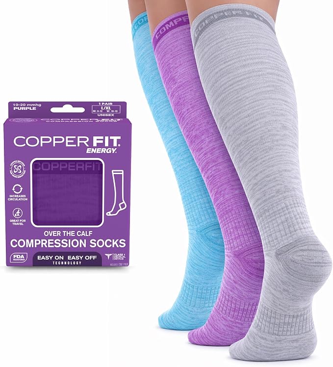 Copper Fit Women's Energy Easy-on/Easy-off Knee High Compression Socks by CopperFit