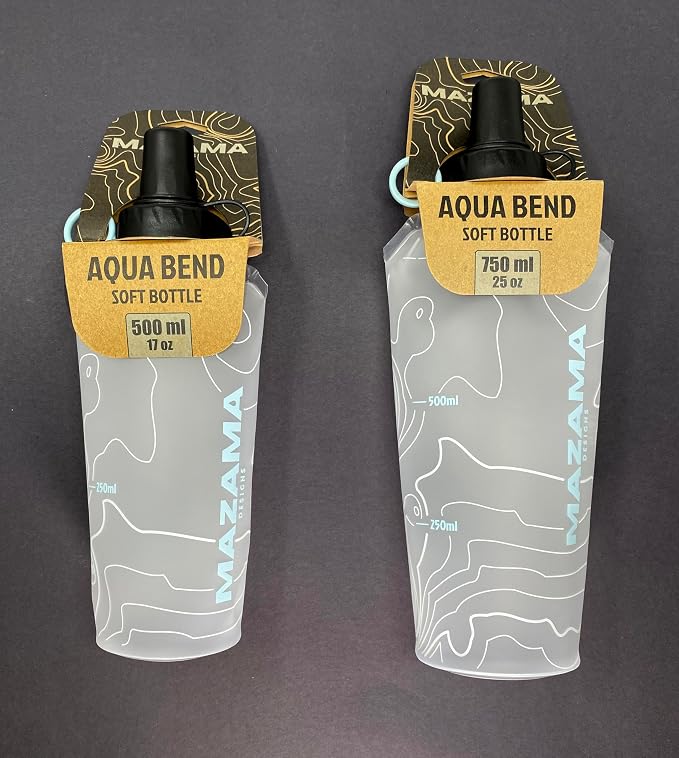 Mazama Aqua Bend Collapsible Soft Sport Water Bottle/Flask/Canteen. Ultralight and Eco-Friendly. Ideal for Running, Hiking, Cycling, Climbing. Fits Most Hydration Vests (Glacier, 500ml) - Image 2