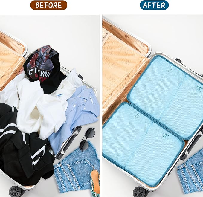 Packing Cubes Set, 2 Pcs Packing Organizers Set for Suitcases (Bright blue) - Image 5