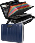 DOZAWA Fireproof Document Box, Waterproof Hard File Organizer with Lock | UL-94 VTM-0 certified 8-layer document box withstands up to 5200°F, featuring waterproof zippers, DeepBlue by DOZAWA
