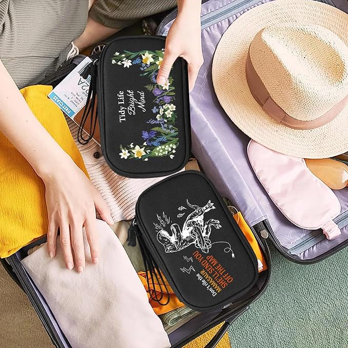 COSHAYSOO Travel Gifts for Women Electronics Tech Accessories Unique Practical Birthday Gift Ideas, Cord Cable Organizer Bag Case Pouch Traveling Vacation Cruise Airplane Gadgets Essentials, Floral - Image 6