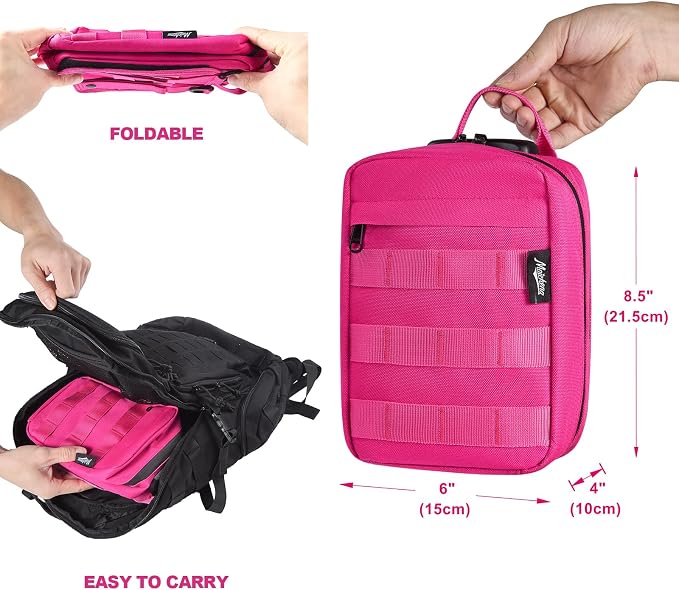 Storage Bag with Combination Lock, Small Travel Medicine Lock Box, Carbon Lined Tactical EDC Molle Bag Pouch, Money Cosmetic Organizer, Gifts for Women - Image 6