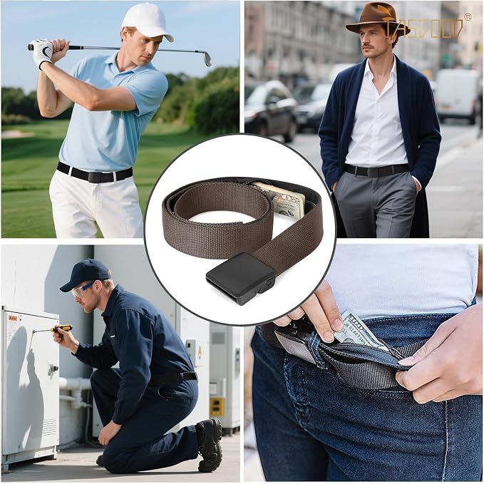 Travel Security Money Belt with Hidden Money Pocket - Cashsafe Anti-Theft Wallet Unisex Nickel free Nylon Belt by JASGOOD - Image 4