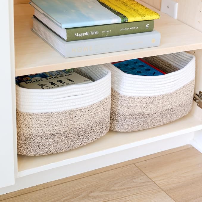 NaturalCozy Storage Baskets 16.8”x13”x7.6” Cotton Rope Woven Baskets for Organizing 3-Pack | Toy Storage Bins | Basket for Shelves, Laundry, Blanket, Clothes, Closet, Kitchen, Bathroom, Gifts - Image 7