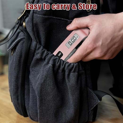 Luggage Scale, Portable Luggage Weight Scale with 2 Luggage Tags, LCD Weight Display and 4 Unit Switching Functions, 110lb Luggage Scale Travel Digital for Luggage, Travel,Backpacks, Handbags(Pink) - Image 7