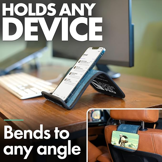 Airplane Phone Holder - Foldable Phone Stand for Plane Travel | Aluminum Build, 9 x 5 in. Topography, Tabletop Mount Desk, Plane Tray Seat back, Treadmill, Fits iPhone Cell Phone - Image 5