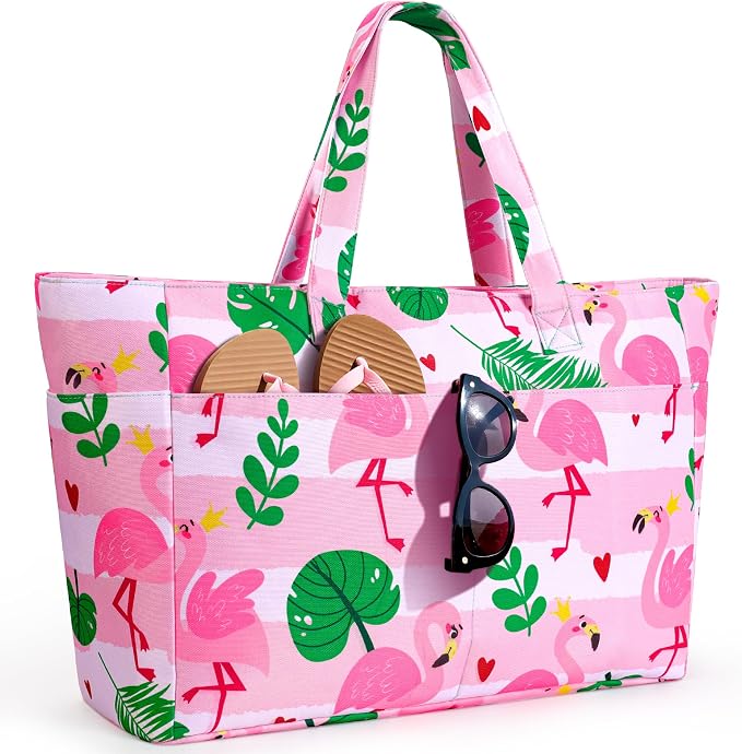 ISEYOU Extra Large Beach Bag Waterproof Beach Totes Bags for Women, Lightweight Foldable Pool Bag with Zipper Wet Compartment by ISEYOUmakeabetterlife