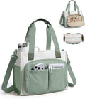 BAGSMART Canvas Tote Bag for Women, Small Work Tote Bag with Zipper | 30oz/40oz Tumble & 11 Pockets Travel Tote, Teachers/Nurses, Lightweight Canvas or Water-Resistant Puffer Taslon Crossbody Bag by BAGSMART