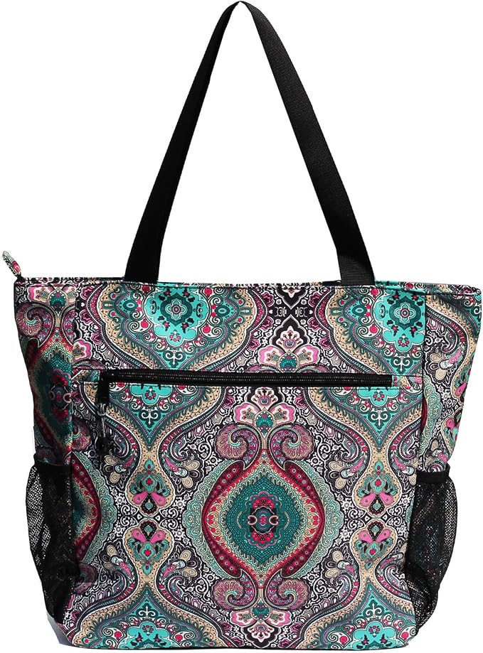 ESVAN Original Floral Water Resistant Large Tote Bag Shoulder Bag for Gym Beach Travel Daily Bags Upgraded - Image 6