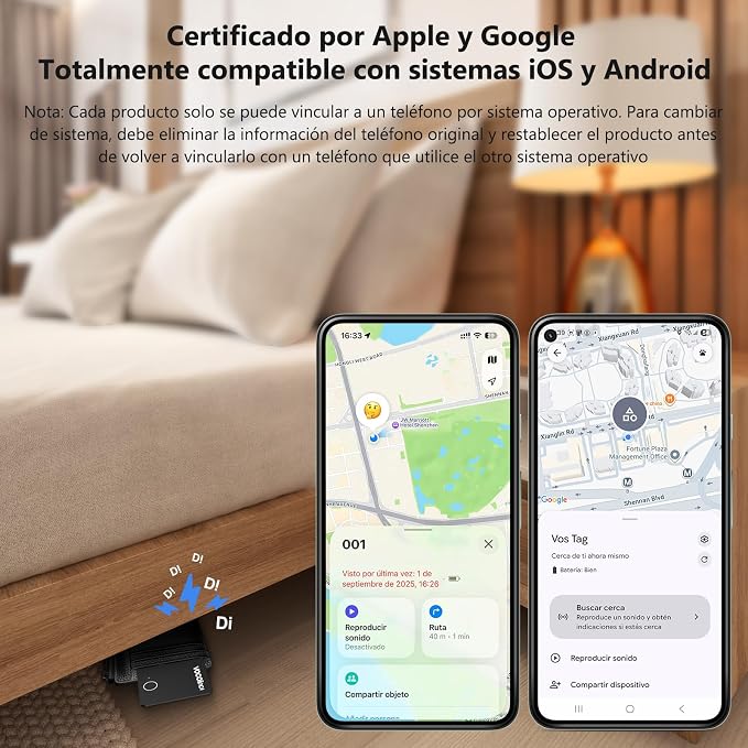 VOCOlinc Air Tag Smart Card for Android & iOS, New Dual System Rechargeable Wallet Tracker Work with Google Find Hub or Apple Find My APP, Item Finder Locator for Luggage, Suitcase. Slim 1.6mm, 2 Pack - Image 4