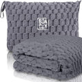 Packable Travel Blanket for Airplane, Car - Compact Office Blanket - Portable Pillow for Adults, Kids with Case, Luggage Sleeve, Backpack Clip by BOACAY