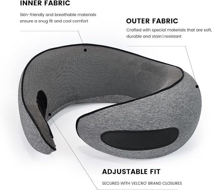MAX Travel Pillow - High-tech Smart Memory Foam, Breathable Cover Fabric, 360° Ergonomic Support, Easy to Carry in Travel Bag, Ideal Choice for Airplane and Car Travel - Image 3