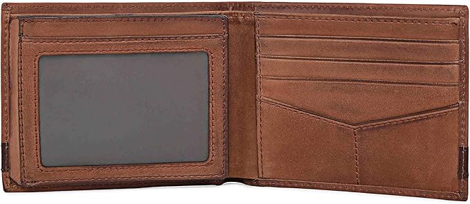 Fossil Men's Quinn Leather Bifold with Flip ID Wallet, Men's Leather Wallet, Brown - Image 4