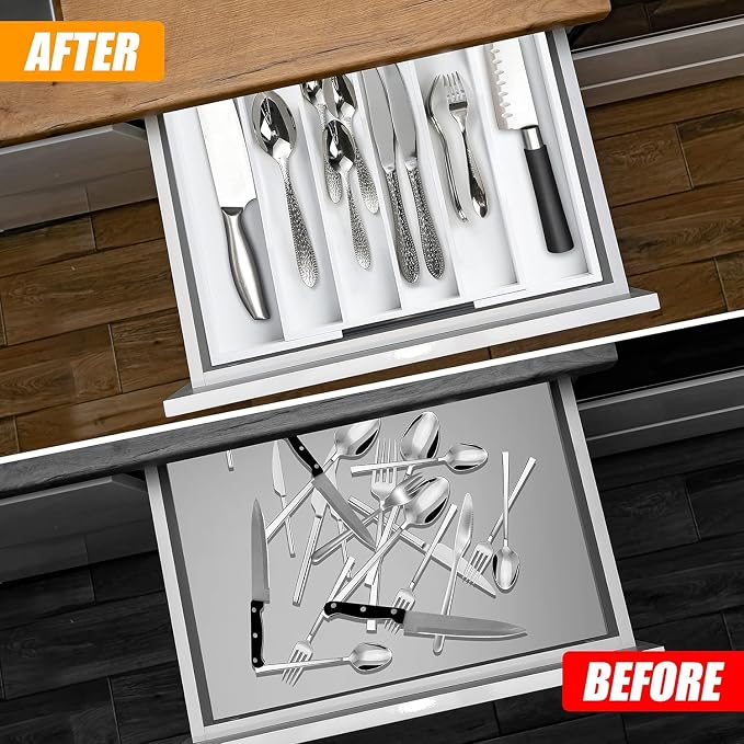 Kitchen Silverware Drawer Organizer and Storage Utensilios De Cocina Modernos Soporte Para Cucharas Trastes De Cocina Organizadores Platos Para Gabinetes Cajones Decoración Organizador Para Utensilios - Image 2