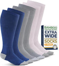 Pembrook 3 Pairs Plus Size Compression Socks Wide Calf - Bamboo Viscose Compression Socks for Women Wide Calf by Pembrook
