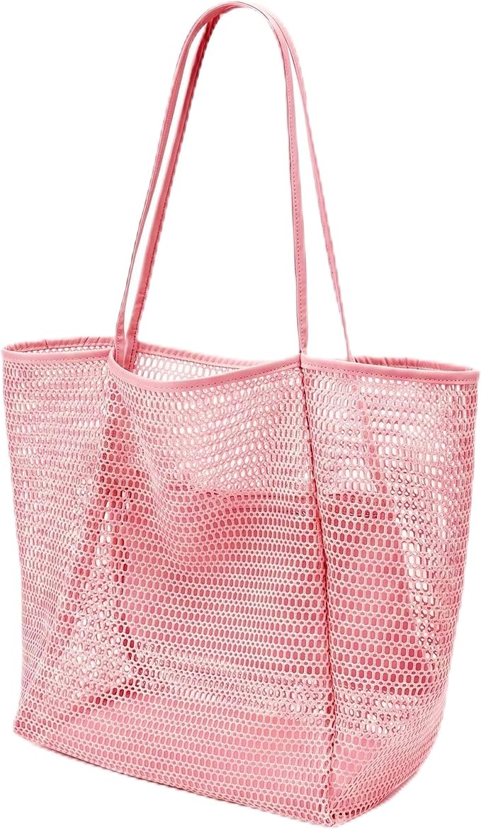 Mesh Beach Tote Bag for Women, Sandproof Quick Dry Foldable Travel Bag by Unknown
