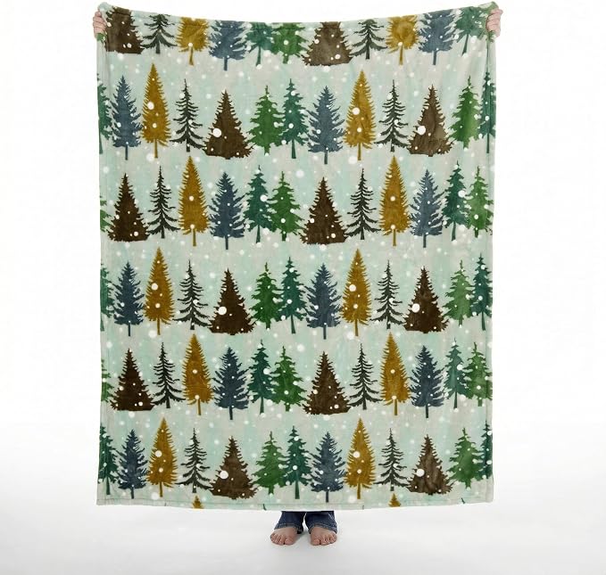 Carstens, Inc. Travel Blanket, Premium Compact 2-in-1 Airplane Blanket/Pillow, Snowflake Forest - Image 2