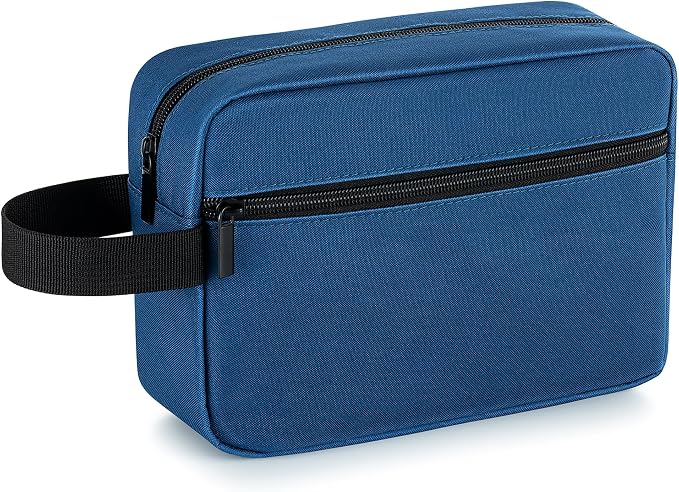 Elviros Travel Toiletry Bag for Women and Men,Lightweight Makeup Bag Hanging Dopp Kit with Shaving Compartment Cosmetic Organizer Small Tool Bag Travel Essentials,Gifts for Men(Navy Blue) by Elviros