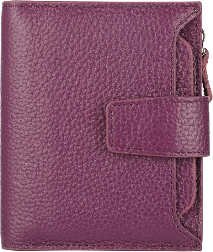 Small Compact Women Wallet RFID Blocking Genuine Leather Bifold Purse with ID Windows by Lavemi