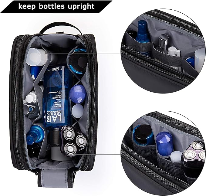 BAGSMART Toiletry Bag for Men, Travel Toiletry Organizer Dopp Kit Water-resistant Shaving Bag for Toiletries Accessories, Door Room Essentials,Green-medium - Image 5