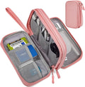 Electronic Organizer Travel Cable Accessories Bag, Electronic Organizer Case, Electronic Accessories Organizer Bag for Power Bank, Charging Cords, Chargers, Mouse, USB Cable, Earphones (Light Pink) by Unknown