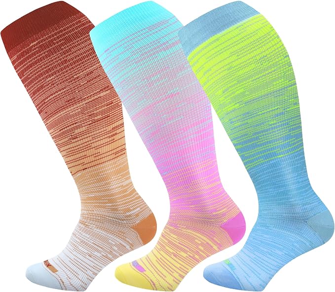 LEVSOX Wide Calf Compression Socks for Women & Men Extra Large Size Support Socks for Nurses Running Pregnant Travel, 15-20 mmHg by Levsox