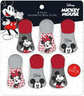 Disney Mickey & Minnie Magnetic Chip Clips, Set of 6 | Airtight food storage bag clips for snack, cereal, and coffee bags, great for pantry and fridge, magnet displays kids artwork by BestBrands
