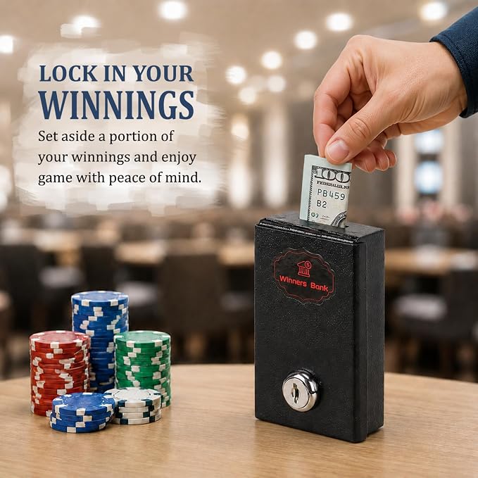Winners Bank Gift for Gambler Portable Pocket Safe for Casino Winnings with 2 Keys Metal Money Box Take Your Winnings Home - Image 3