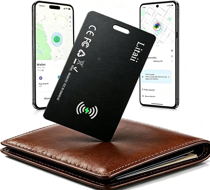 Wallet Tracker Card (Apple MFi Certified),Tracking Card for iOS & Android | Slim Smart Card Work with Apple Find My & Google Find Hub, GPS Locator for Wallets, Keys, Luggage,Bags & Passport,Backpack by Unknown