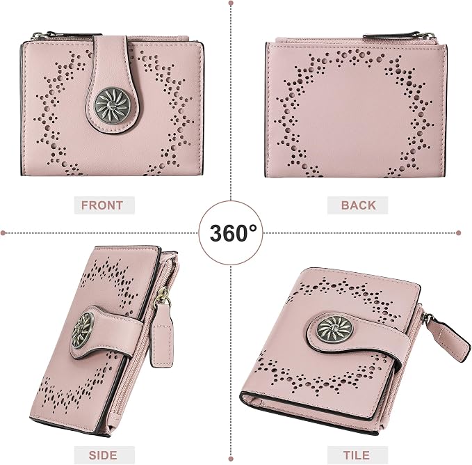 Tipmile Small Wallet for Women Bifold RFID Blocking Card Holder Leather Wallets with Zipper Coin Pocket - Image 9