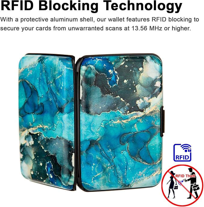 Credit Card Holder Small RFID Blocking Wallet Business Metal Slim Mini Aluminum Hard Case for Women Men - Image 3