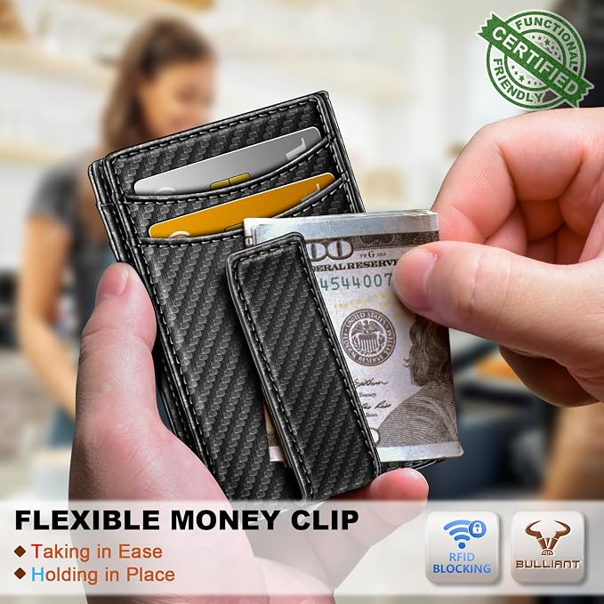 BULLIANT Magnetic Slim Leather Pocket Wallet Money Clip For Men 12Cards | RFID Blocking | Easy Access | Gift Boxed - Image 5