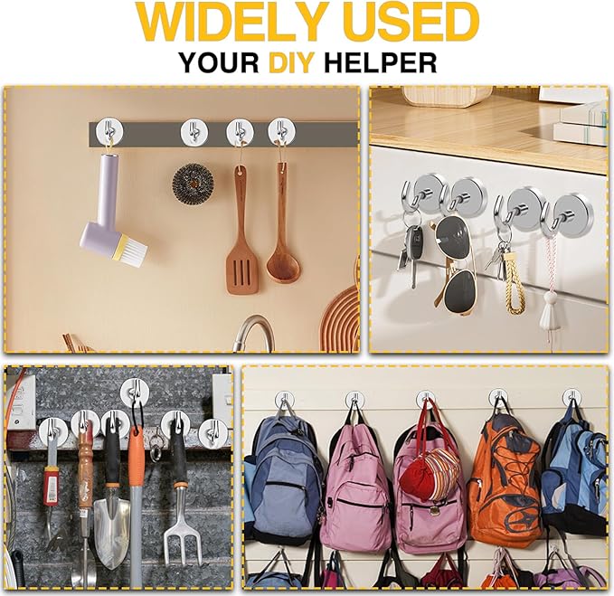 DIYMAG Magnetic Hooks 10pcs 170lbs Cruise Essentials 2026 Magnet Hook | Neodymium Heavy Duty Strong Magnets Hanging Ship Cabins Refrigerator Fridge Classroom Beach Vacation Kitchen Grills Home Tool - Image 6