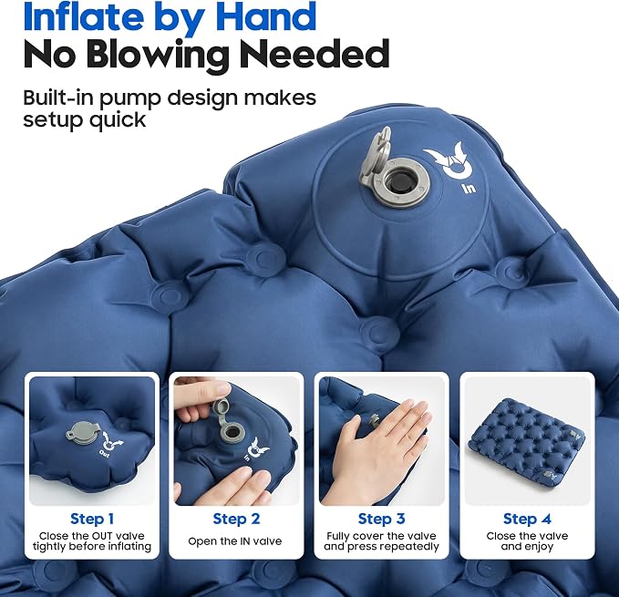 Inflatable Seat Cushion for Stadium & Travel, Built-in Pump Portable Air Seat Pad, Waterproof Bleacher Cushion for Air Travel, Camping, Soccer Games & Outdoor Events - Image 3