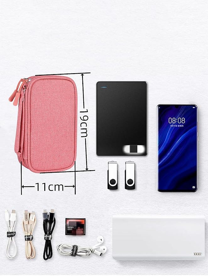 Electronic Organizer Travel Cable Accessories BagPouch Portable Waterproof Storage Bag Electronic Organizer Case for Cable, Mouse,USB Cable,Power Bank,Cord, Charger, Phone, Earphone - Image 2