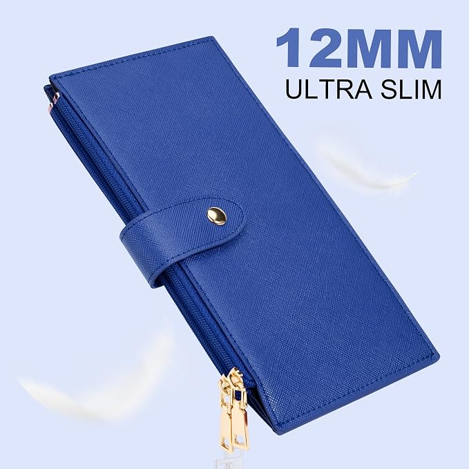 Travelambo RFID Wallet Women Large Size Bifold Multi Card Wallet Case with Zipper Pocke Credit Card Holder for Women - Image 8